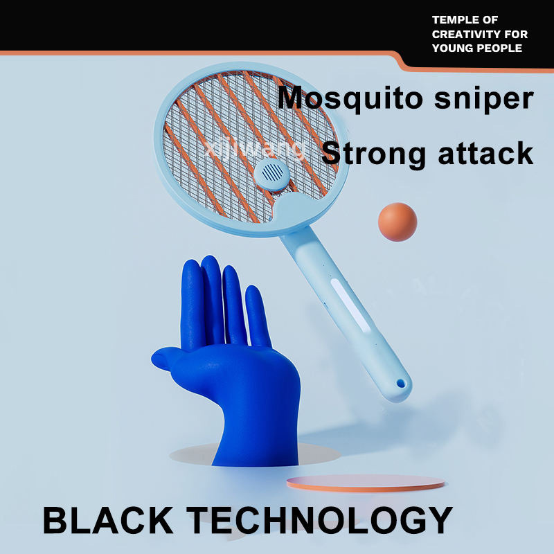 Hot selling powerful mosquito control racket electric fly trap foldable mosquito swatter