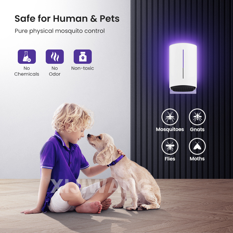 Indoor Electric Wall hanging insect Catcher Pest control Purple UV light Sticky Anti Mosquito Lamp Glue Trapper