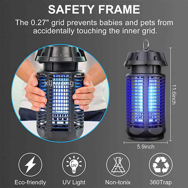 Outdoor Powerful Electric Bug Waterproof Zapper UV Flying Insect Trap 20W 3000V Mosquito Killer