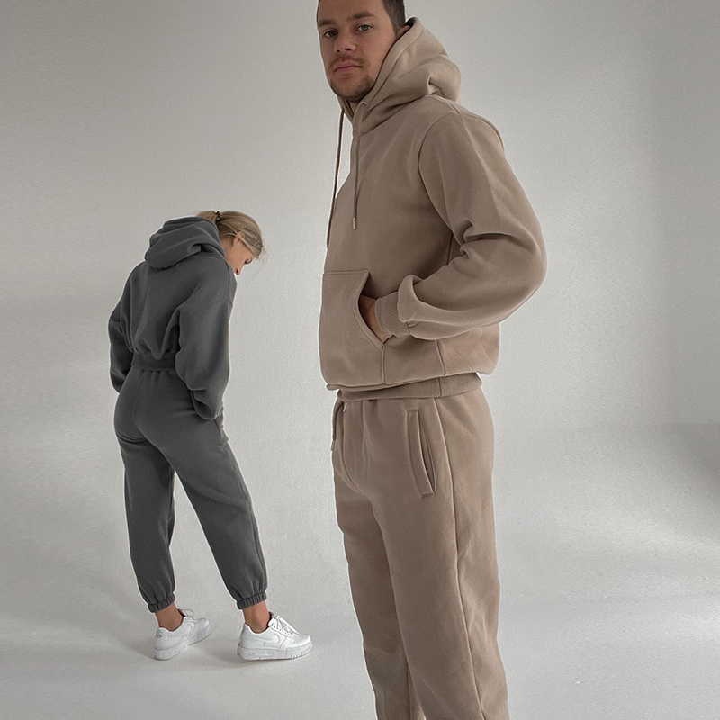 Custom sweatsuit vendors jogger sweatsuits unisex sets men's casual tracksuit track suits unisex fleece sweatsuits with hoo