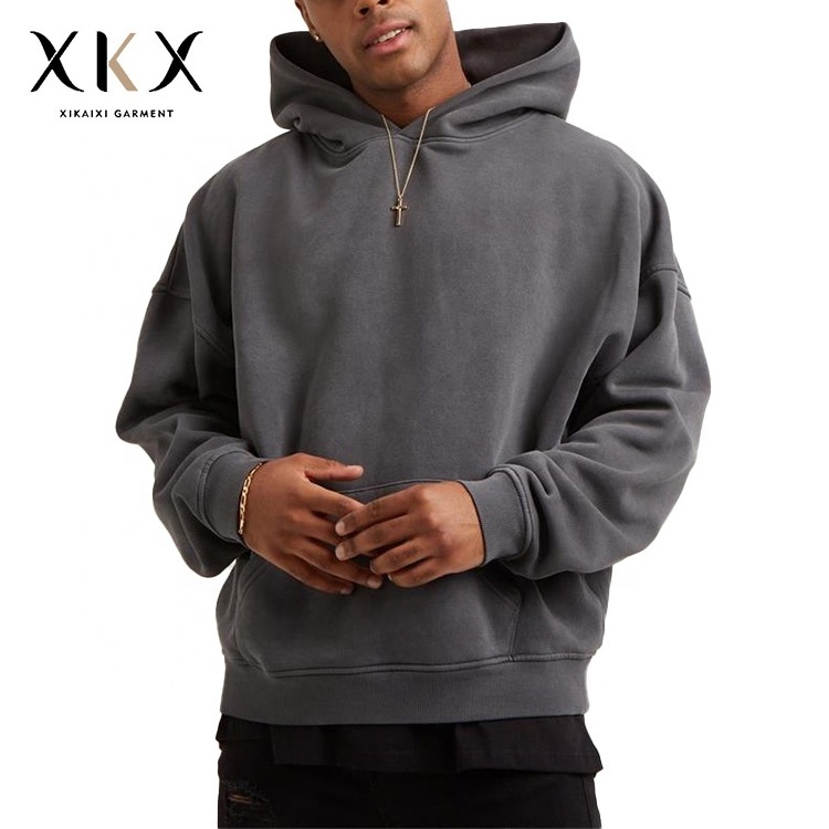 Wholesale Autumn and winter men's hoodies good quality 100% cotton Puff printing Pullover hoodie bubble letter hoodie