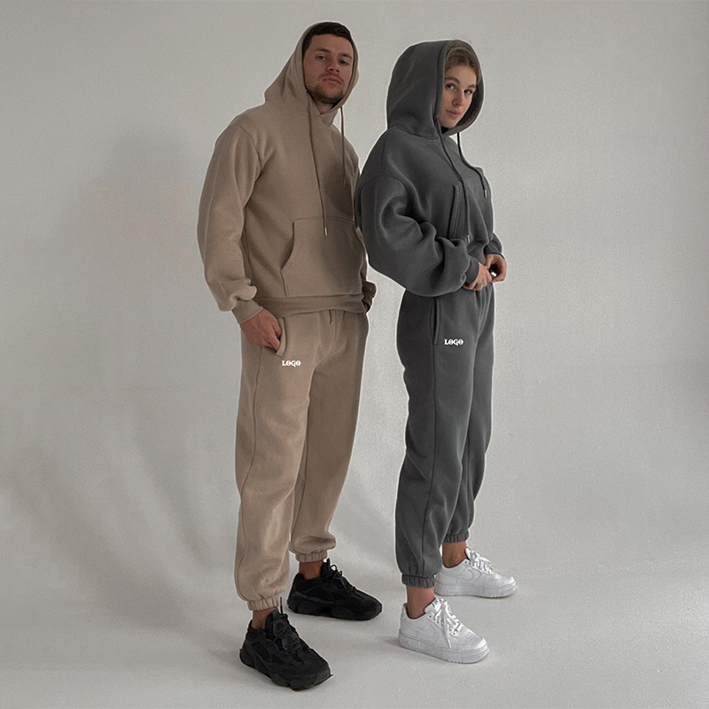 Custom sweatsuit vendors jogger sweatsuits unisex sets men's casual tracksuit track suits unisex fleece sweatsuits with hoo