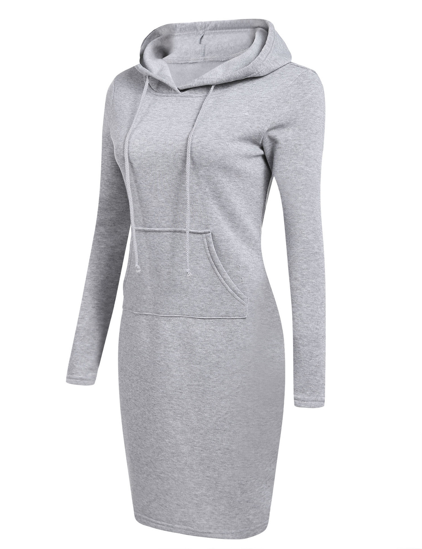 Bodycon Sweatshirt Dress Casual Women Long Black Hoodie Dress Natural ODM Custom Logo Wholesale High Quality Long Sleeve Summer