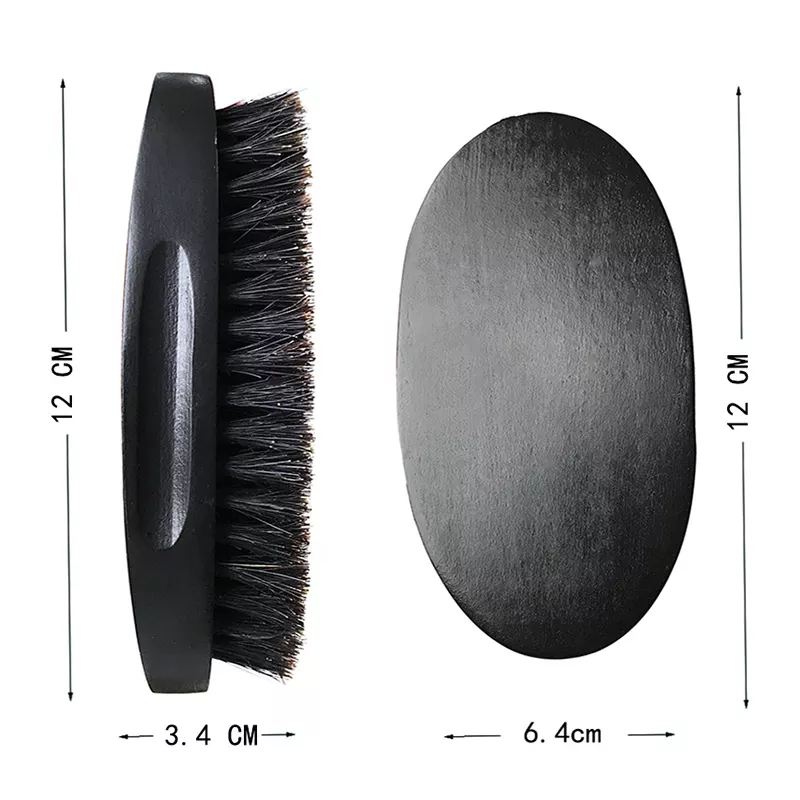 Custom Logo Boar Bristle 360 Wave Beard Brush Hot Selling Soft Medium Hard Boar Bristle 360 Wave Brush