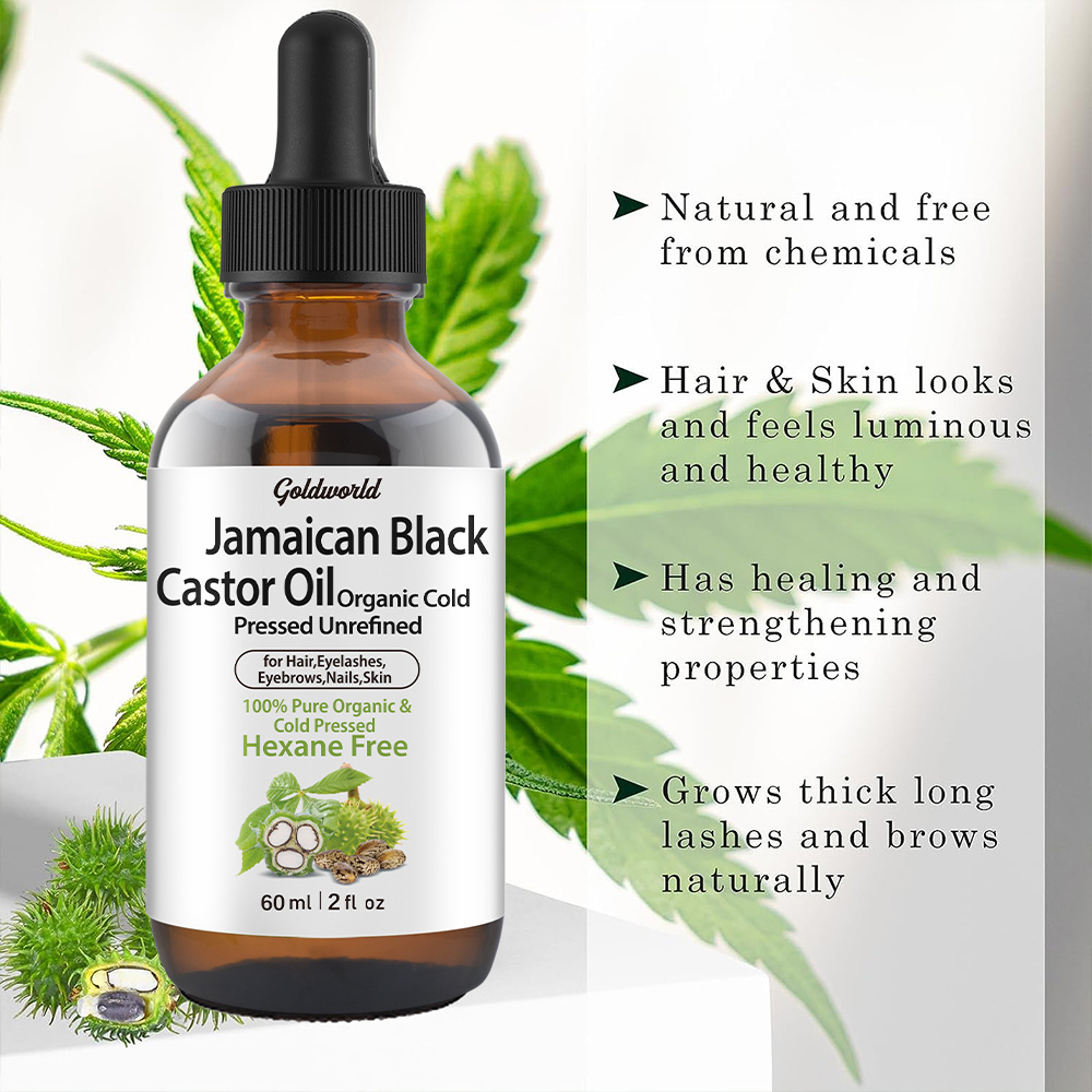 Private Label Hair Lost Oil Treatment Growing Natural Black Jamaican Castor Oil Hair Growth Set for Hair And Skin