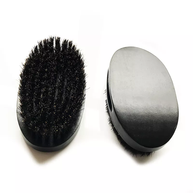 Custom Logo Boar Bristle 360 Wave Beard Brush Hot Selling Soft Medium Hard Boar Bristle 360 Wave Brush