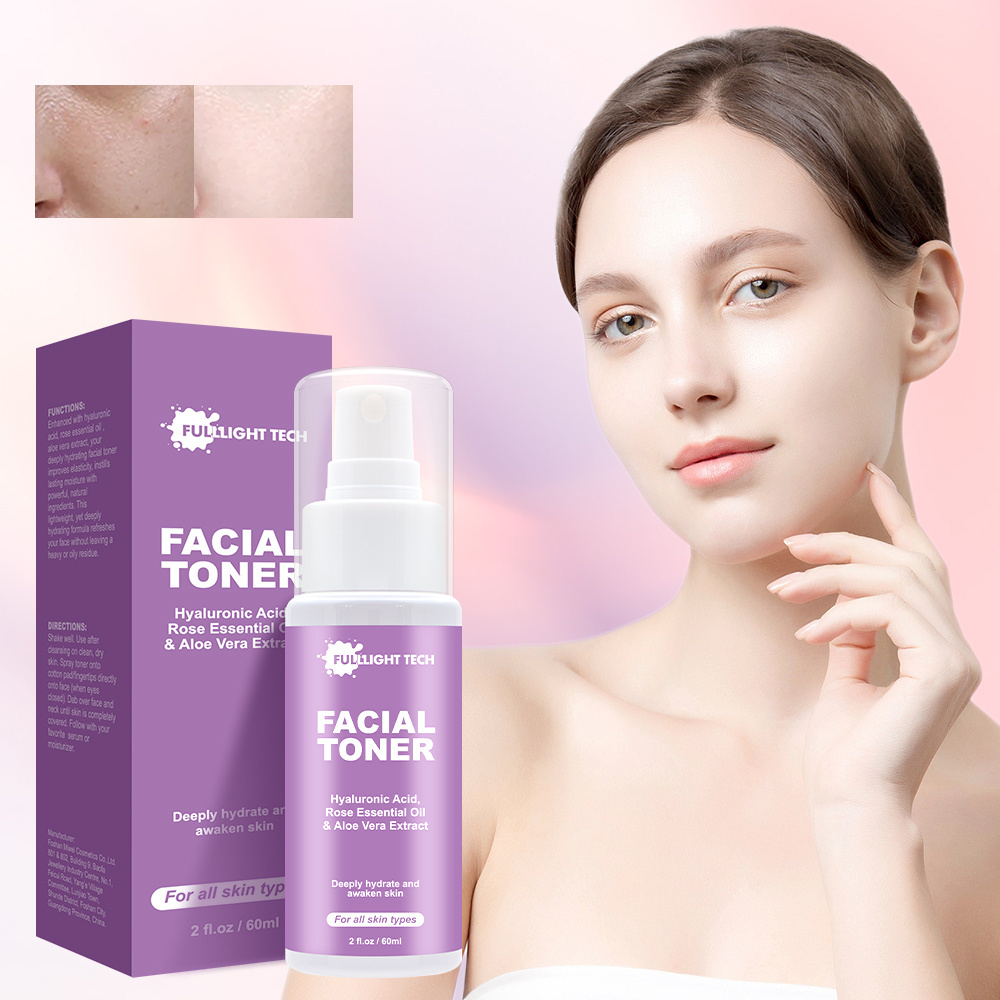 private label skincare brightened hydrating repairing facial toner spray firming rose water facial toner