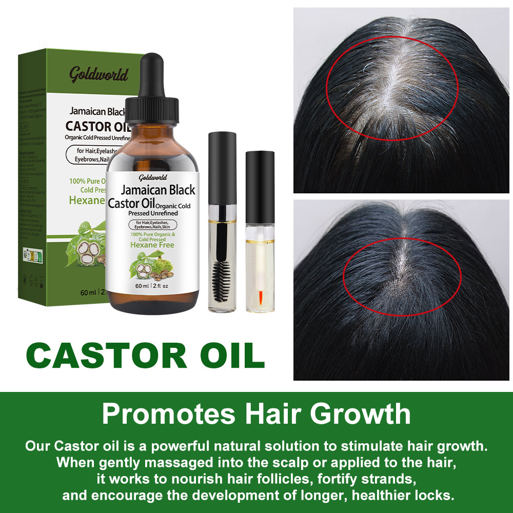 Private Label Hair Lost Oil Treatment Growing Natural Black Jamaican Castor Oil Hair Growth Set for Hair And Skin