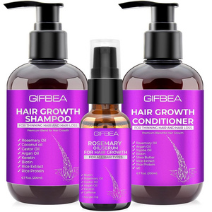 Private Label Anti-Hair Loss & Dandruff Shampoo Biotin Hair Growth Serum Oil Keratin Shampoo And Conditioner Set