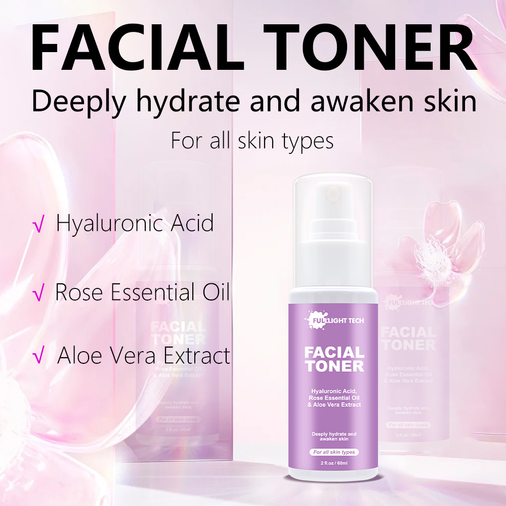 private label skincare brightened hydrating repairing facial toner spray firming rose water facial toner