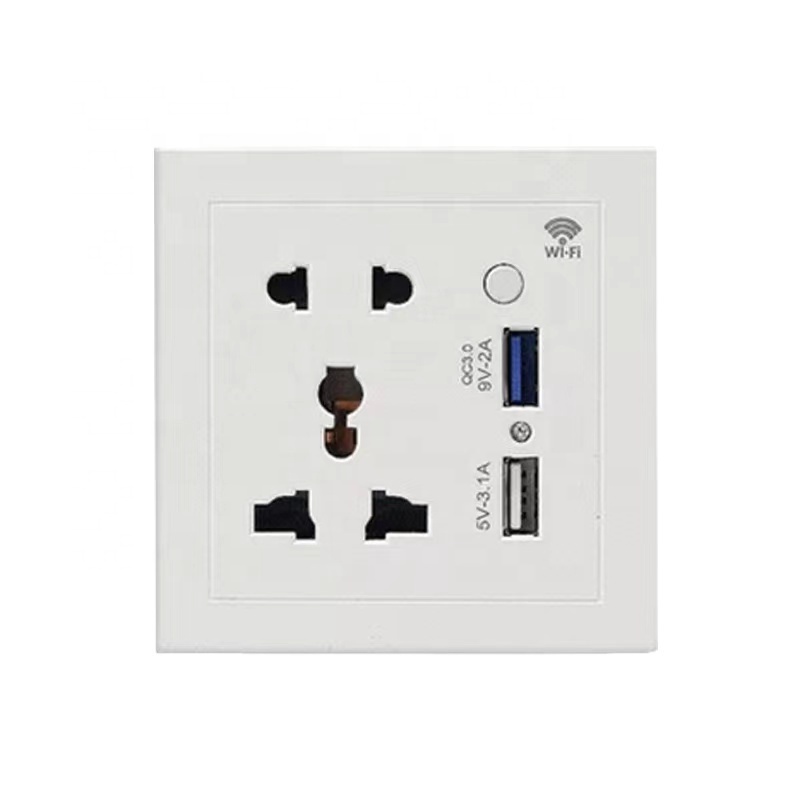 2024 New Year Wifi Smart Power Socket Plug Remote Timer 5-Hole with Type-C+USB Fast Charging Zigbee 86 Type