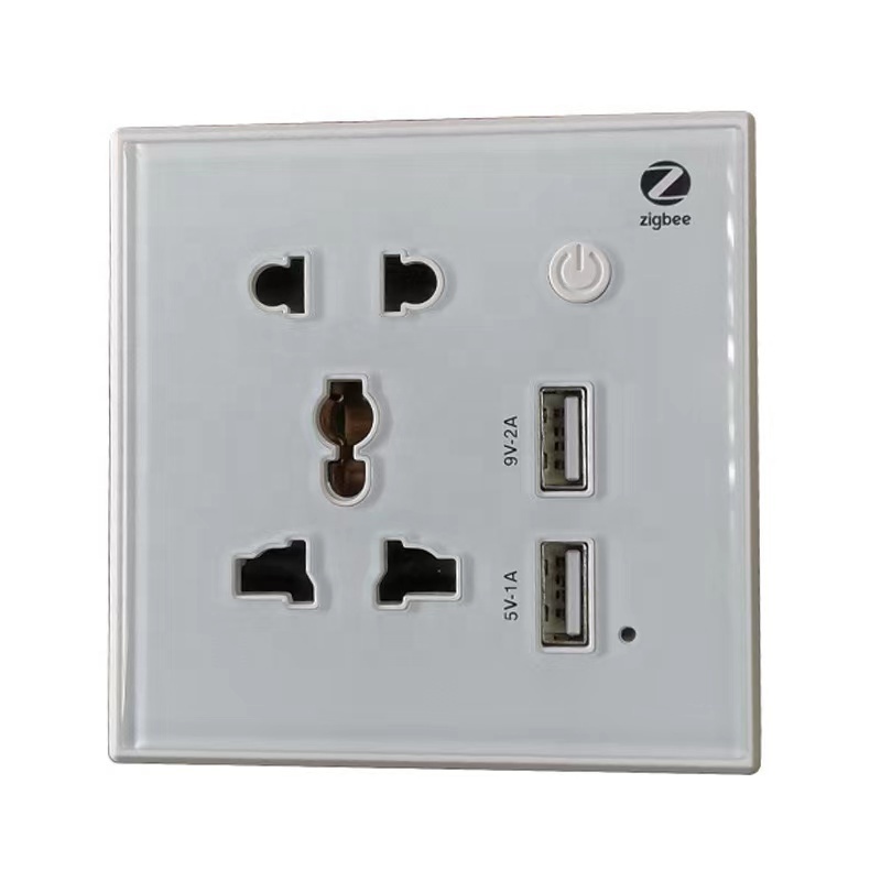 2024 New Year Wifi Smart Power Socket Plug Remote Timer 5-Hole with Type-C+USB Fast Charging Zigbee 86 Type