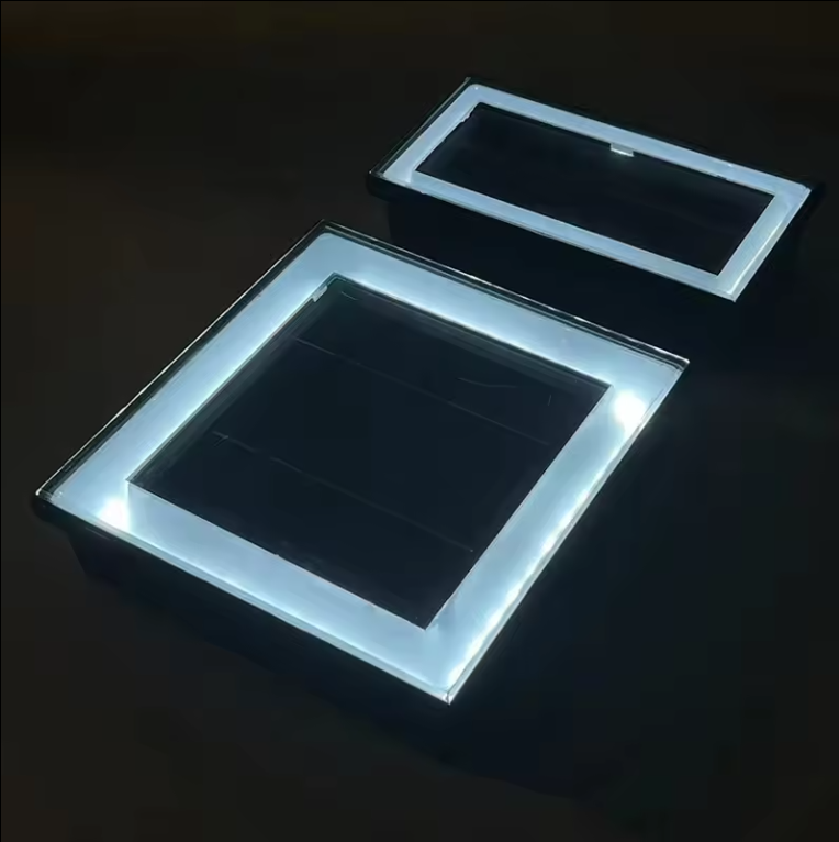 Waterproof Rectangular Embedded LED Solar Floor Tile Lamp Outdoor Underground Lights for Landscaping