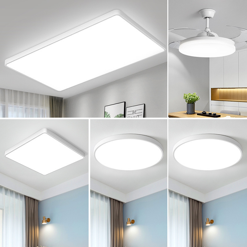 Modern LED Full Spectrum Eye-Care Square Light Fixtures Whole House Ceiling Lights for Living and Bedroom Iron Base