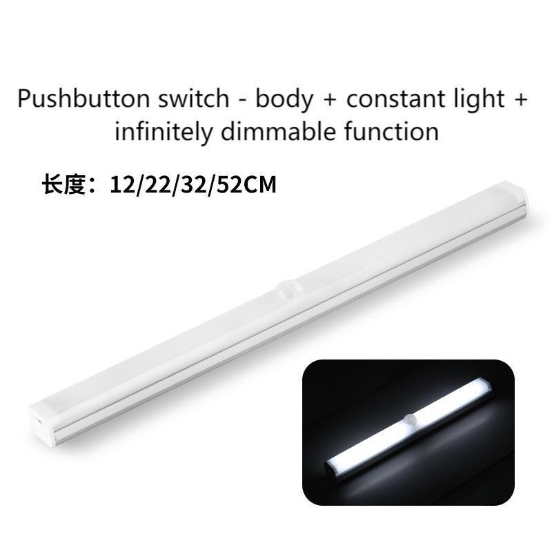 LED Intelligent Magnetic Self-Adhesive Nightlight Strip Rechargeable Wardrobe Cabinet Light Strip Directed down Shade