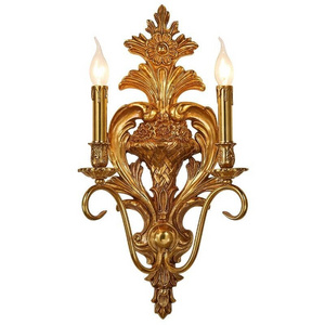 French Retro European All-Copper Lamp Classical Copper Wall Lamp Roman Column Living Room Dining Room Stairwell Pendant Light