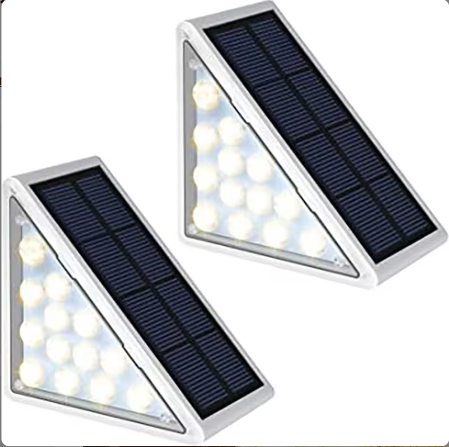 Waterproof Anti-Theft Solar Powered LED Stair Light Solar Step Light Lens for Home Stairs Hallway Outdoor Garden Lighting