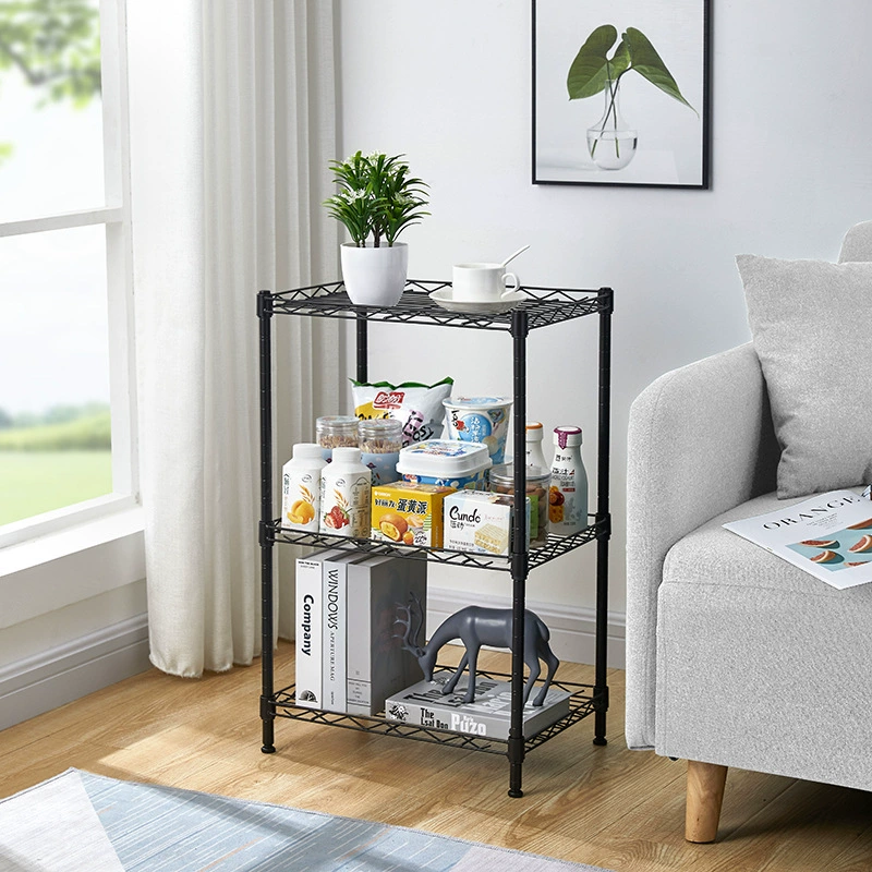 Simple Trending 3-Tier Stackable Wire Shelving Unit Storage Rack, Adjustable Kitchen storage shelves corner shelf