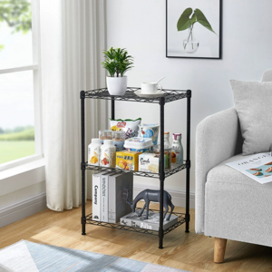 Simple Trending 3-Tier Stackable Wire Shelving Unit Storage Rack, Adjustable Kitchen storage shelves corner shelf