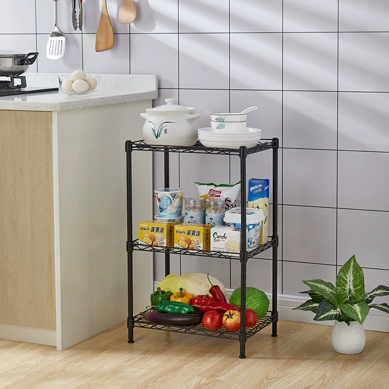 Simple Trending 3-Tier Stackable Wire Shelving Unit Storage Rack, Adjustable Kitchen storage shelves corner shelf