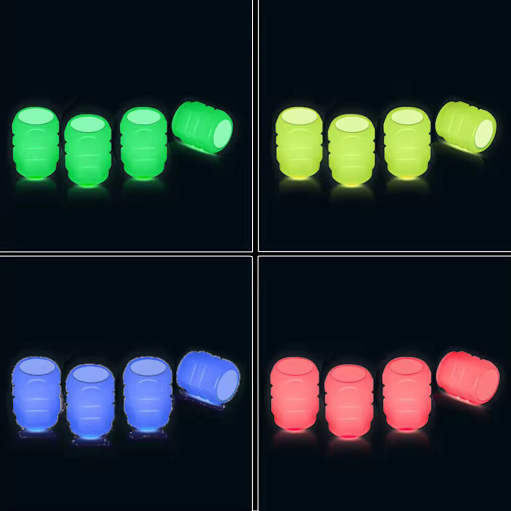 Fluorescence Effect Shiny Tire Valve Cap Car Wheel Hub Glowing Decorative Luminous Tyre Applicable To Motorcycle