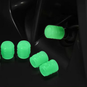 Plastic Auto Glow Fluorescent In The Dark Tire Valve Air Caps Dust Cover For Car