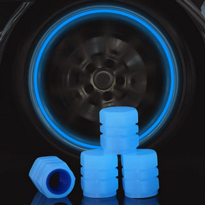 Fluorescence Effect Shiny Tire Valve Cap Car Wheel Hub Glowing Decorative Luminous Tyre Applicable To Motorcycle