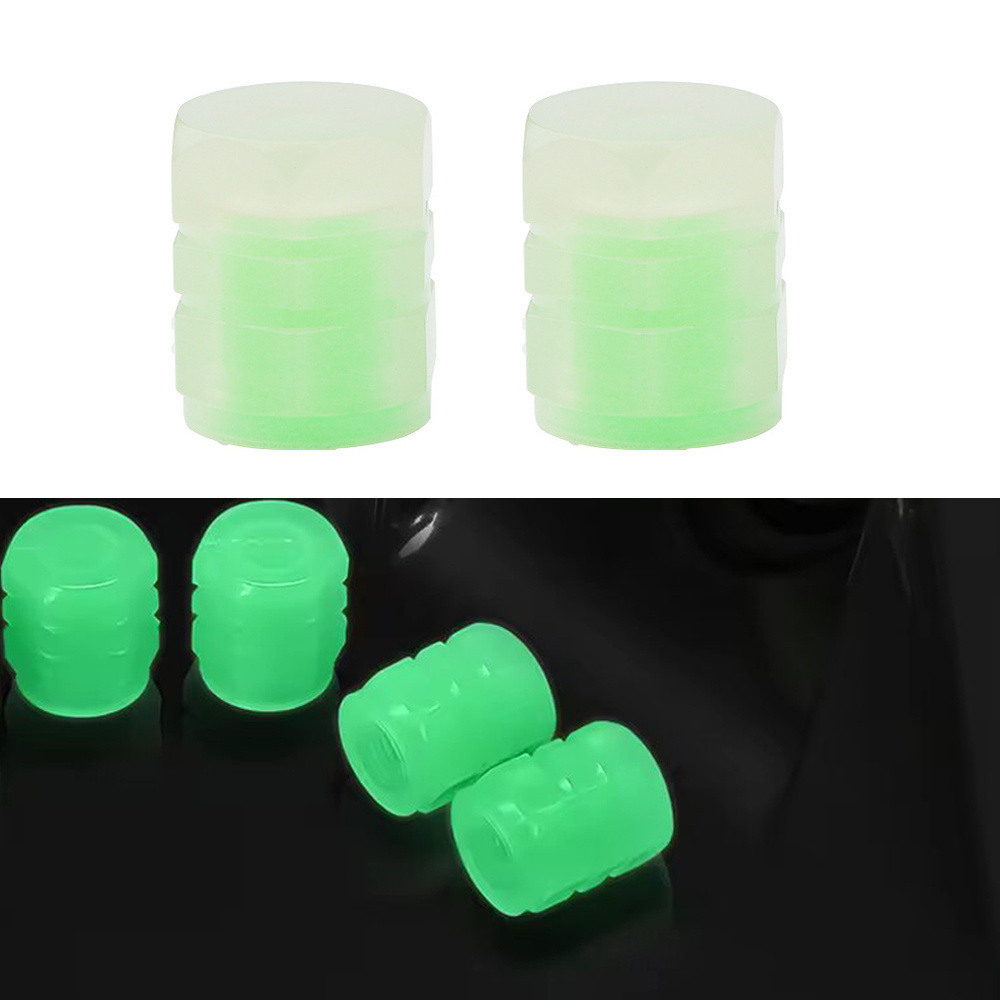 Fluorescence Effect Shiny Tire Valve Cap Car Wheel Hub Glowing Decorative Luminous Tyre Applicable To Motorcycle