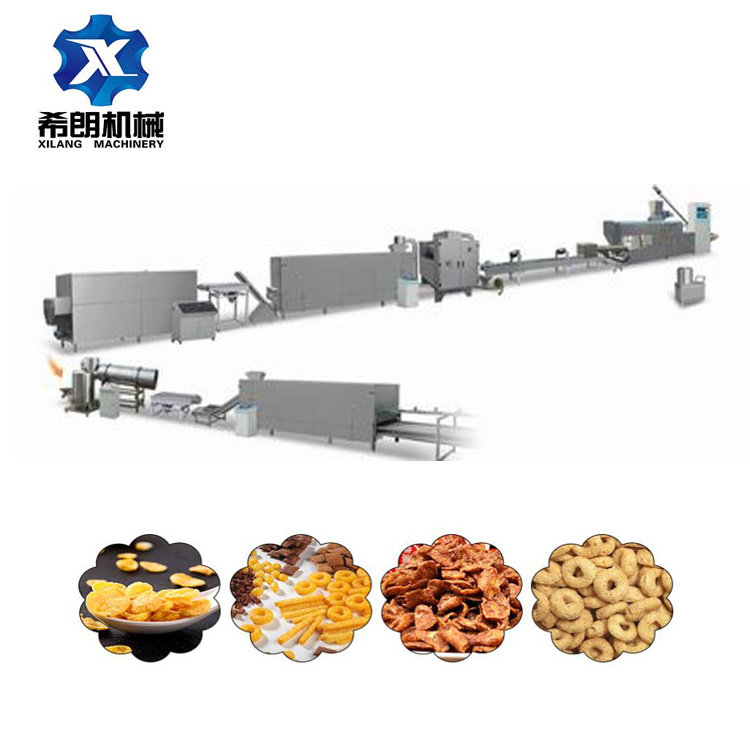 Automatic Breakfast Cereal Machine Manufactures Corn Flakes processing Line capacity 300-400kgs per hour