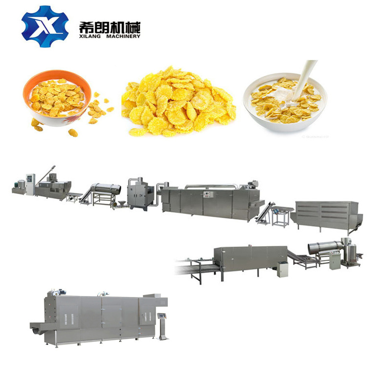 Automatic Breakfast Cereal Machine Manufactures Corn Flakes processing Line capacity 300-400kgs per hour