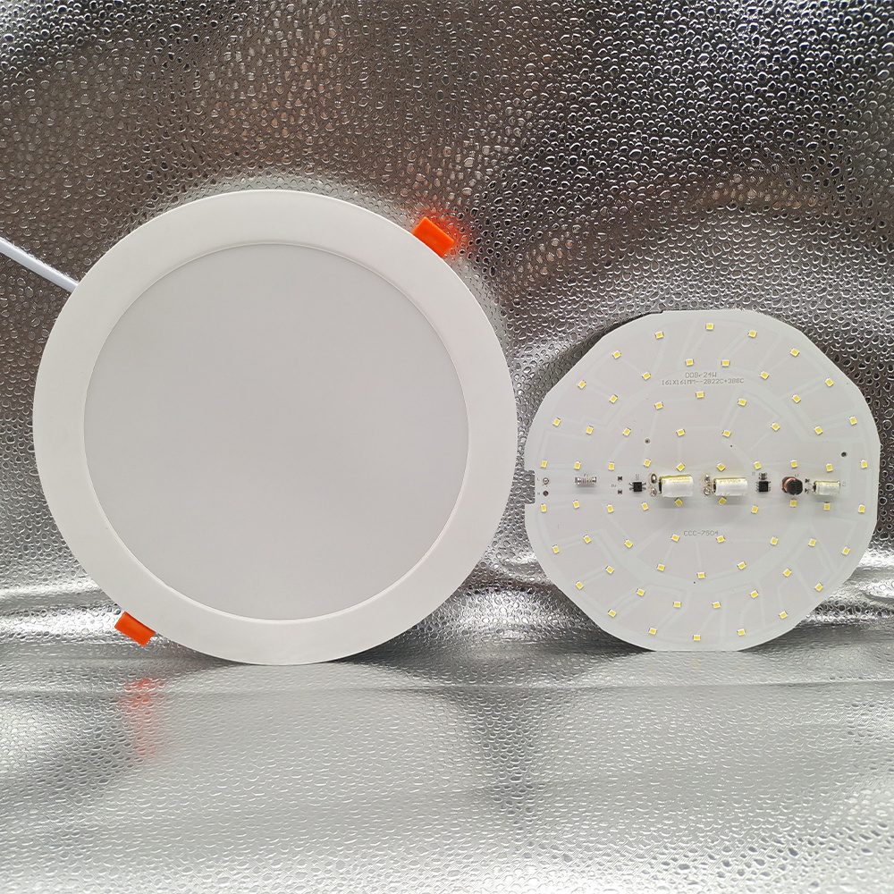 Dimmable color change plastic Slim led recessed round surface ceiling back lit frameless panel light