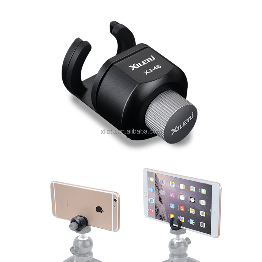 XILETU XJ-46 360 Degrees Rotary Adjustable Phone Clamp Mount Phone Holder Clamp For Tripod or Monopod