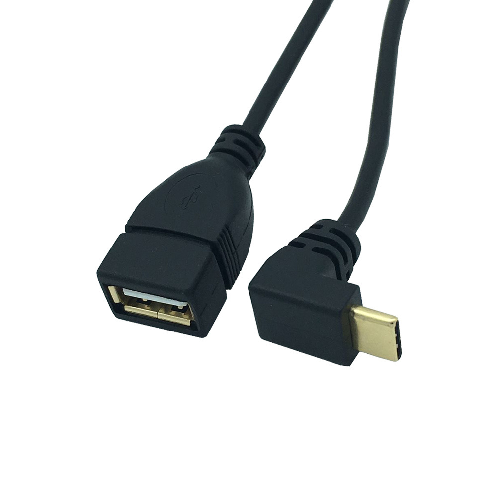 free sample OTG USB 2.0 A female to right light angle USB 3.1 type c Type-c male cable