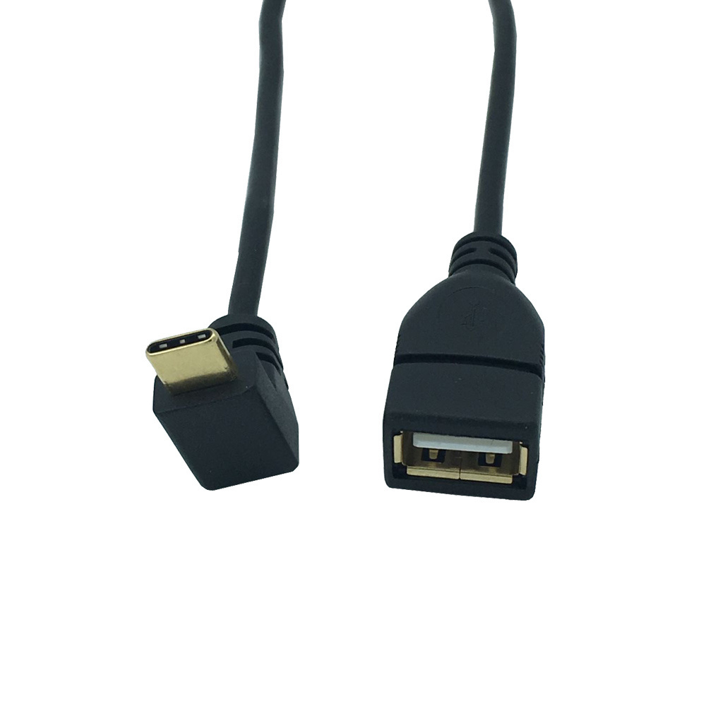 free sample OTG USB 2.0 A female to right light angle USB 3.1 type c Type-c male cable