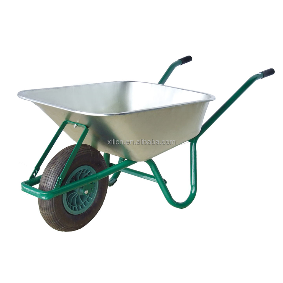 200kg Capacity Heavy Duty Garden Dump Cart Metal Tray Garden Wheelbarrow