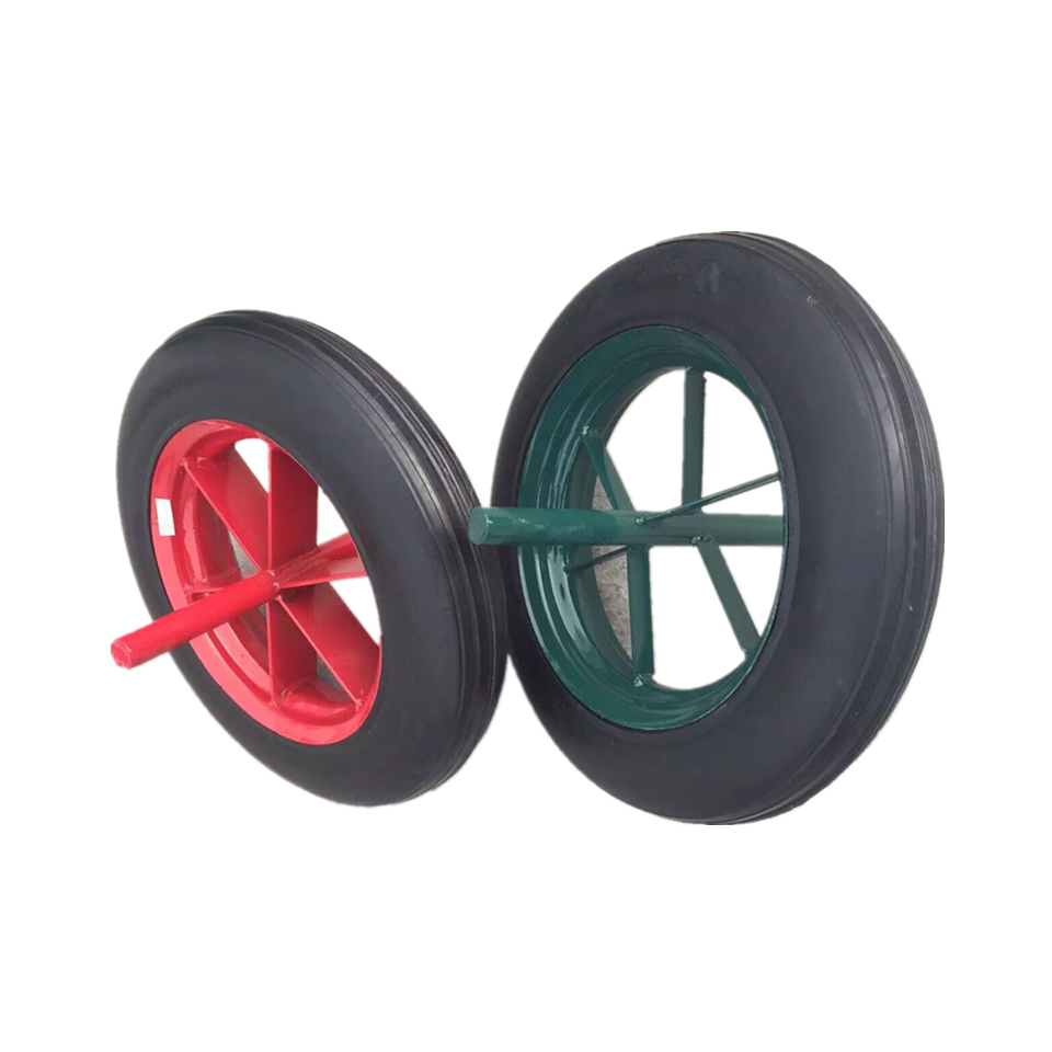 14 inch solid rubber tires with rims