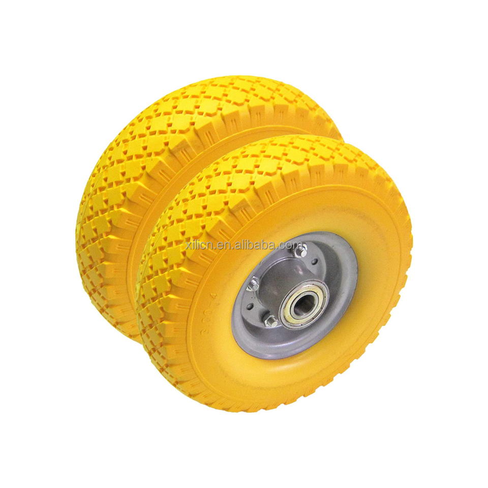 Wheelbarrow Solid Tire 4.00-8 Flat Free Wheel, 16 Inch 5/8