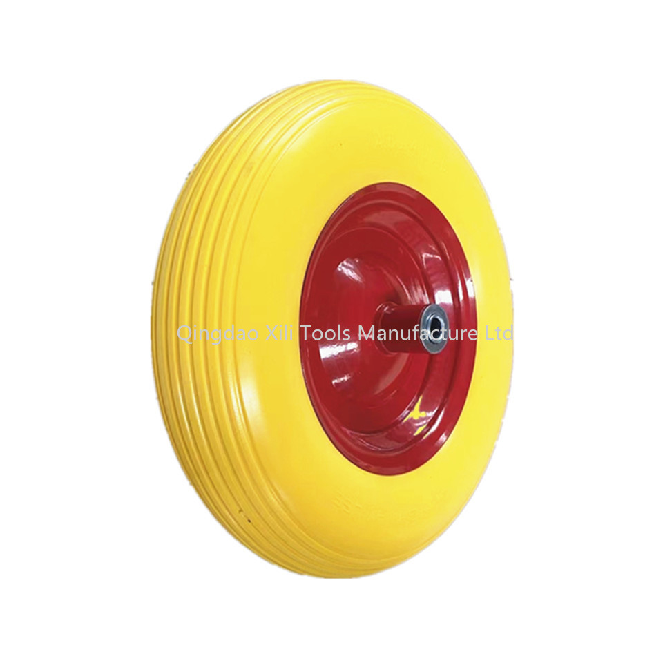 Wheelbarrow Solid Tire 4.00-8 Flat Free Wheel, 16 Inch 5/8