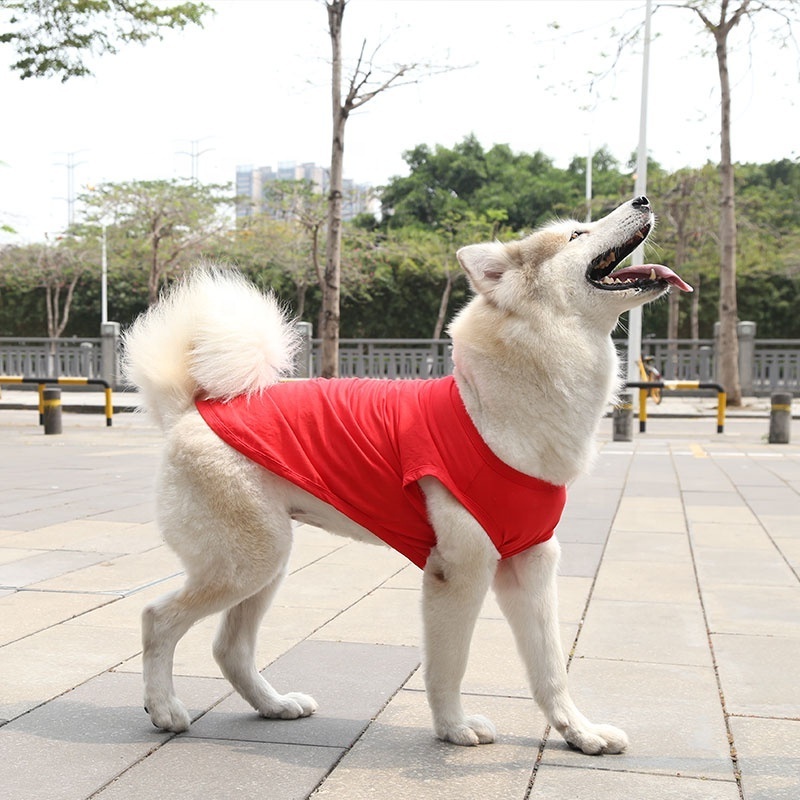 Wholesale Customized logo Cheap Summer Cotton Plain Color Pet dog Clothes Blank Dog T Shirt for large medium small dog clothes