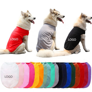 Wholesale Customized logo Cheap Summer Cotton Plain Color Pet dog Clothes Blank Dog T Shirt for large medium small dog clothes