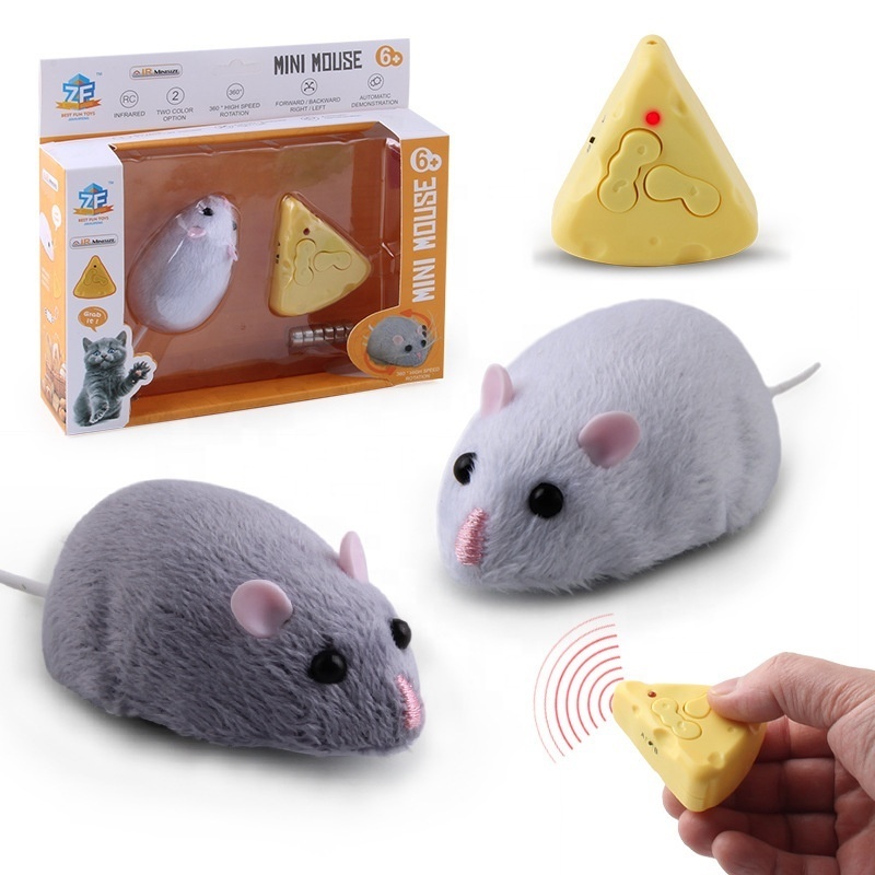 Electronic Mouse Cat Toy Remote Control Cheese Infrared Simulated Kitten Toys for Cats Dogs Pets Chase Traiining Pet Accessories