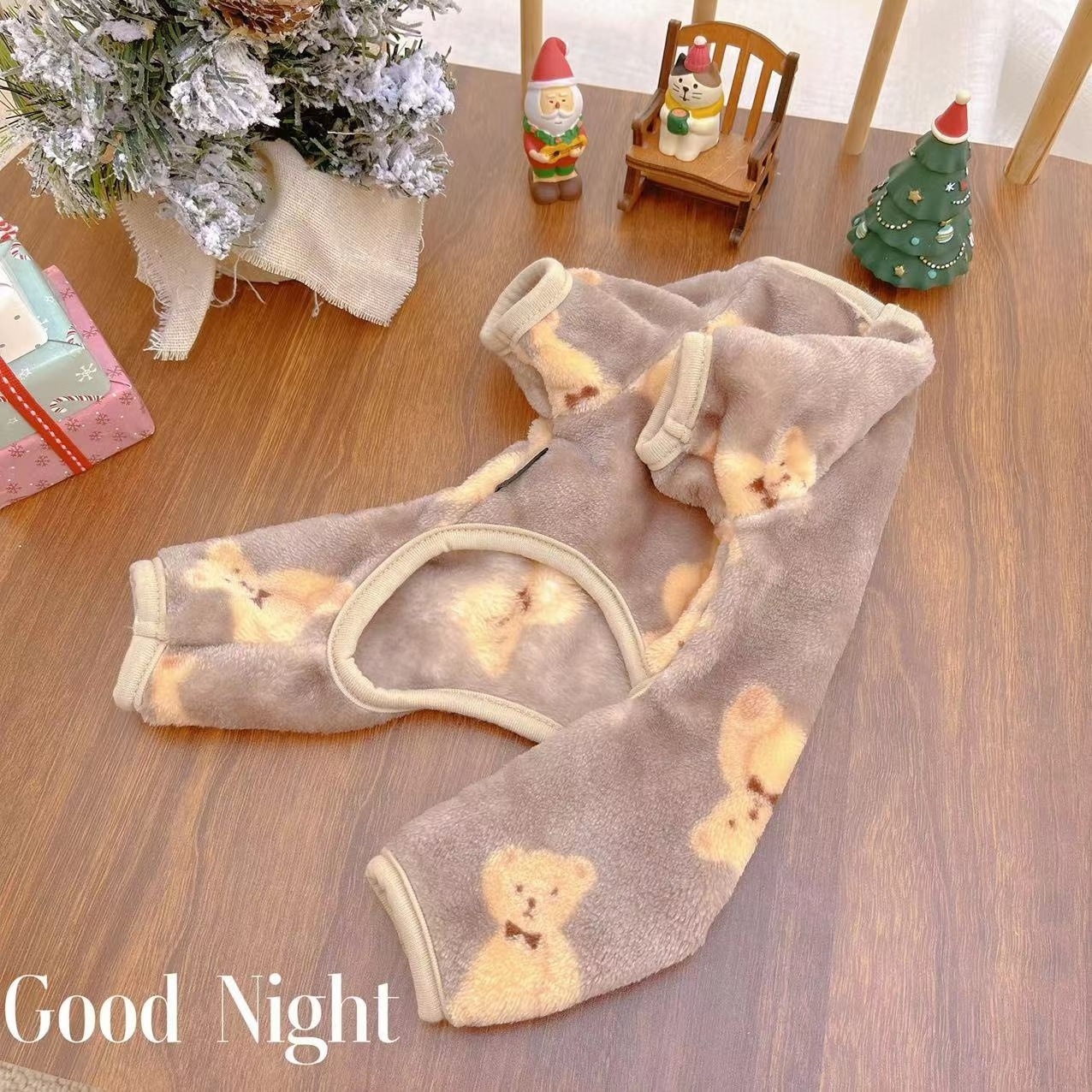 Pet Plush Jumpsuit Autumn Winter Medium Small Dog Clothes Warm Velvet Sweet Pajamas Kitten Puppy Cute Pullover  Poodle