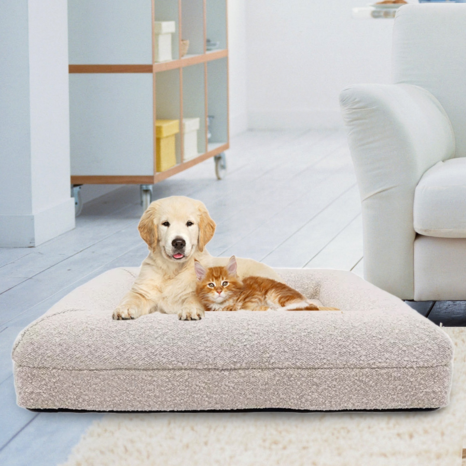 Wholesale Luxury Cushion Large Dog Bed pet cushion Washable Orthopedic Memory Foam Puppy Reversible 3in1 Pet Bed For Sale