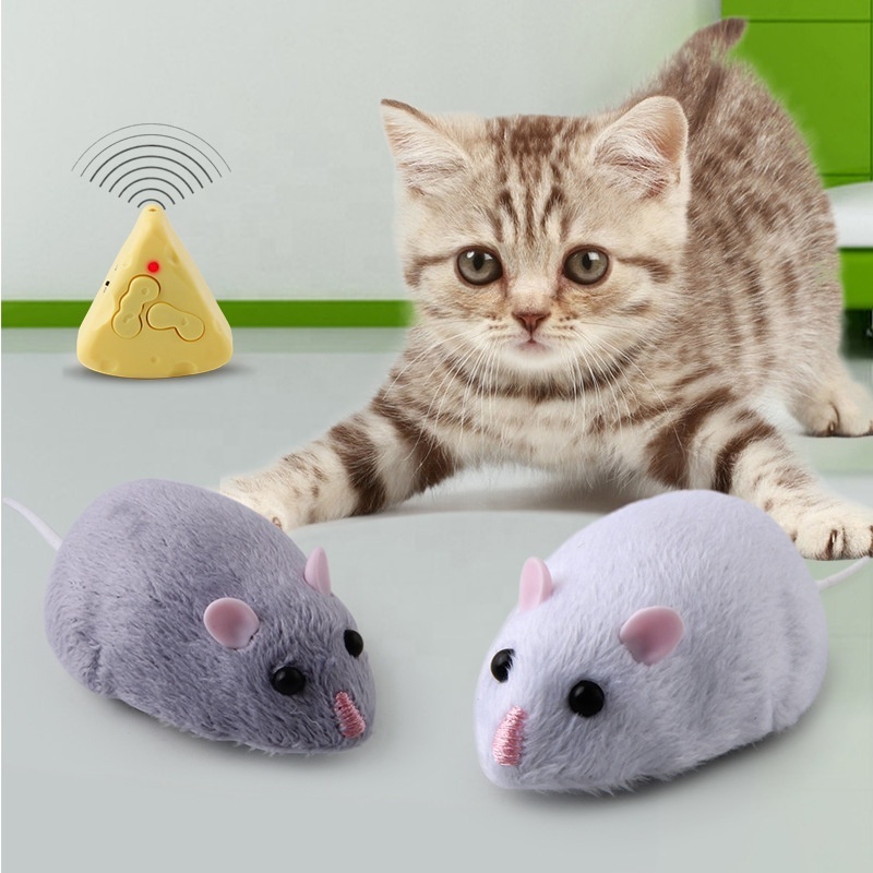 Electronic Mouse Cat Toy Remote Control Cheese Infrared Simulated Kitten Toys for Cats Dogs Pets Chase Traiining Pet Accessories