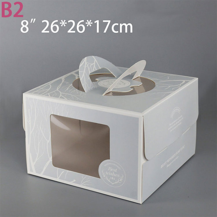 large paper carton box with custom clear pvc window cupcake packaging cake boxes food packaging box with clear pvc window