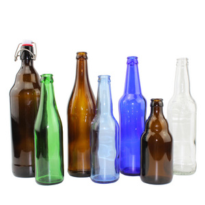 Custom 330 ml 500ml 750ml brown swing top finish empty amber glass beer bottles