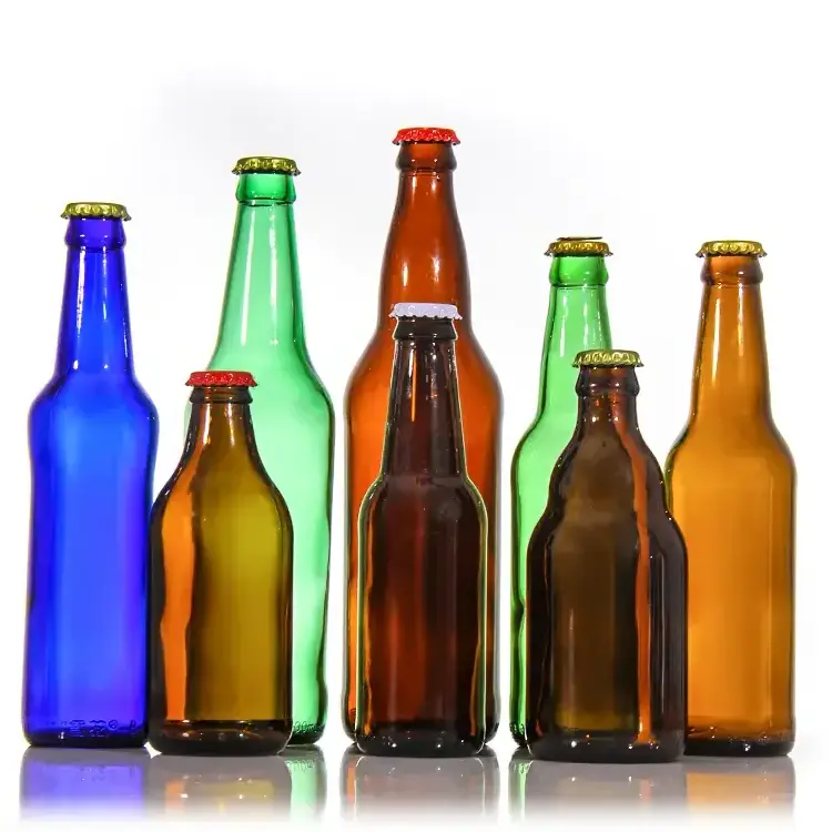 Hot sale custom label green brown 200ml 250ml 300ml 330ml 500ml  swing top empty glass beer bottle