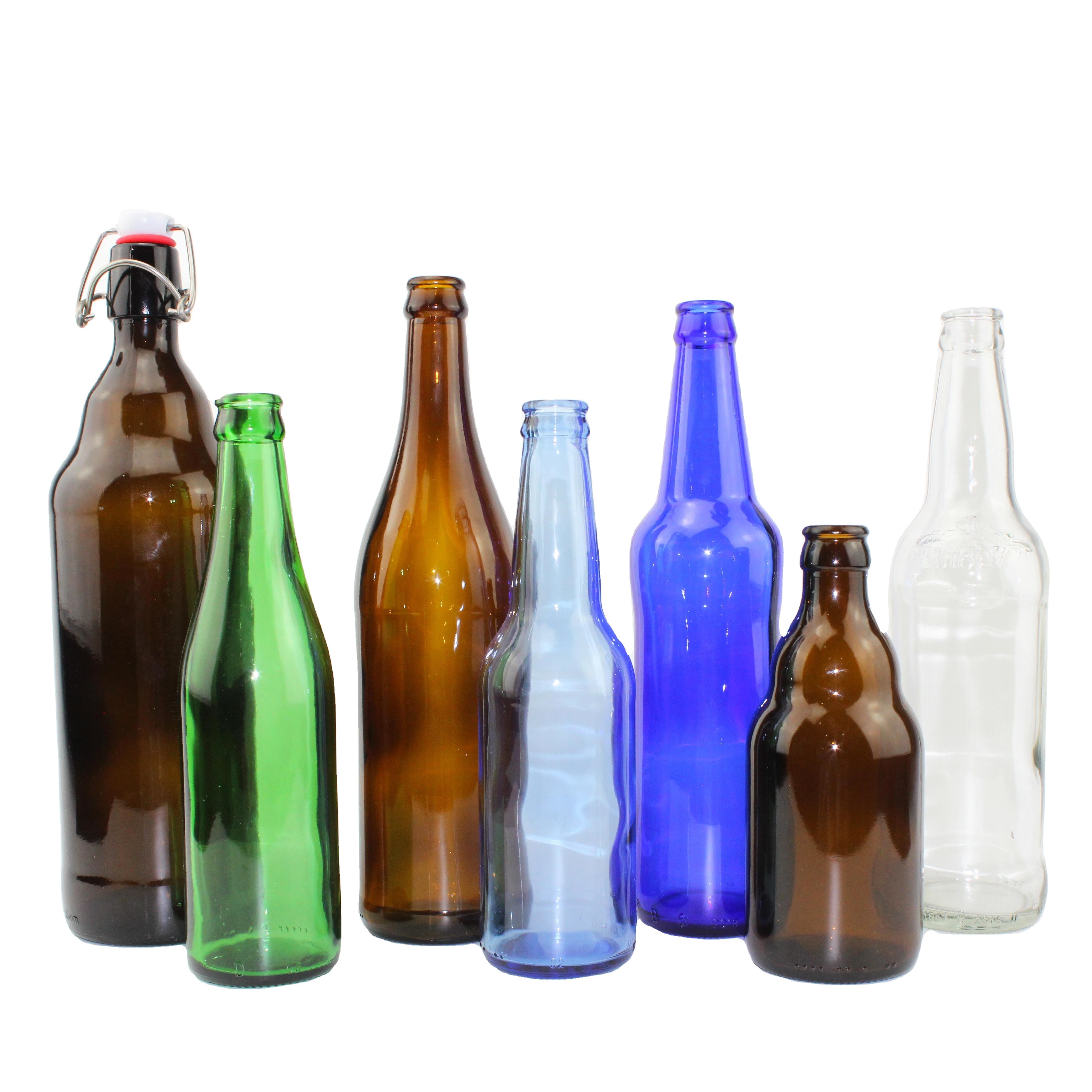 Home Brewing Empty Glass Amber 16 oz  clear 250ml 330ml 500ml swing top Beer Bottle with Easy Wire Swing Cap