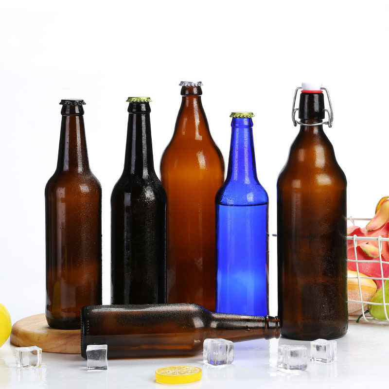 wholesale factory Swing top empty liquor bottles 330ml 500ml amber glass beer bottle for beer drinking