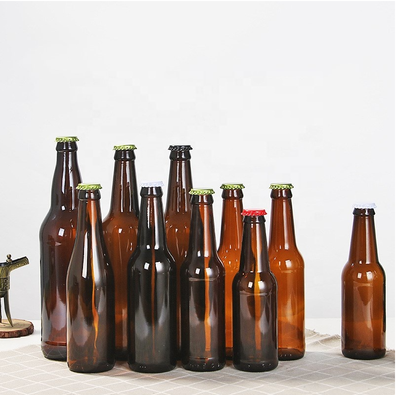 Custom 330 ml 500ml 750ml brown swing top finish empty amber glass beer bottles